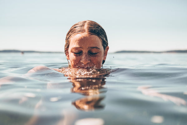 woman in the ocean