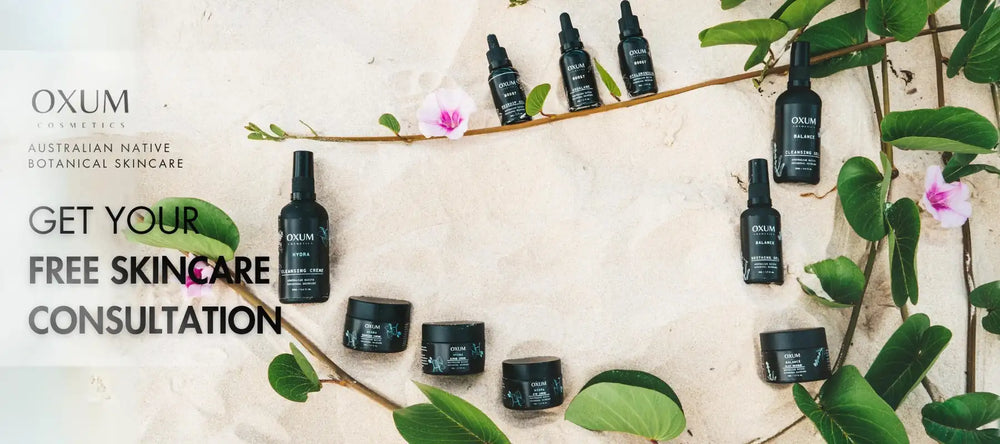 Oxum's Skincare Products in the Sand